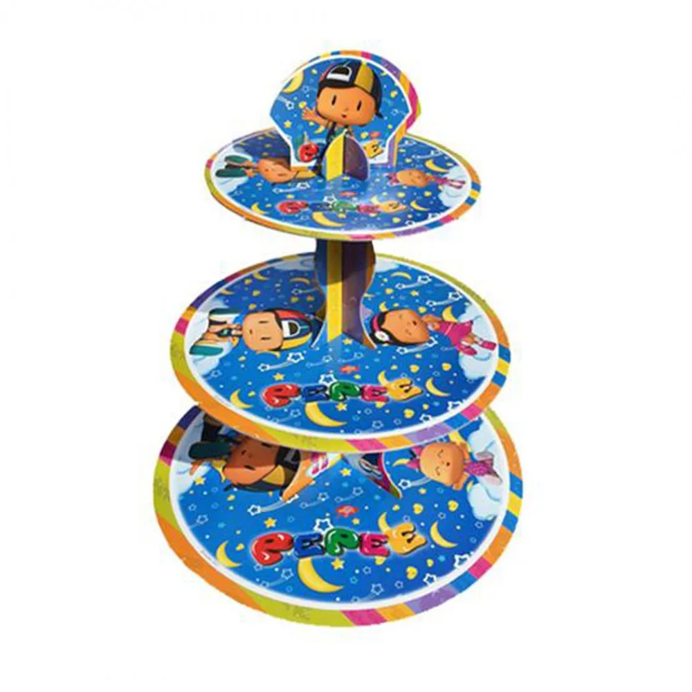 3 Katlı Karton Cupcake Standı Pepee Temalı Kek Standı