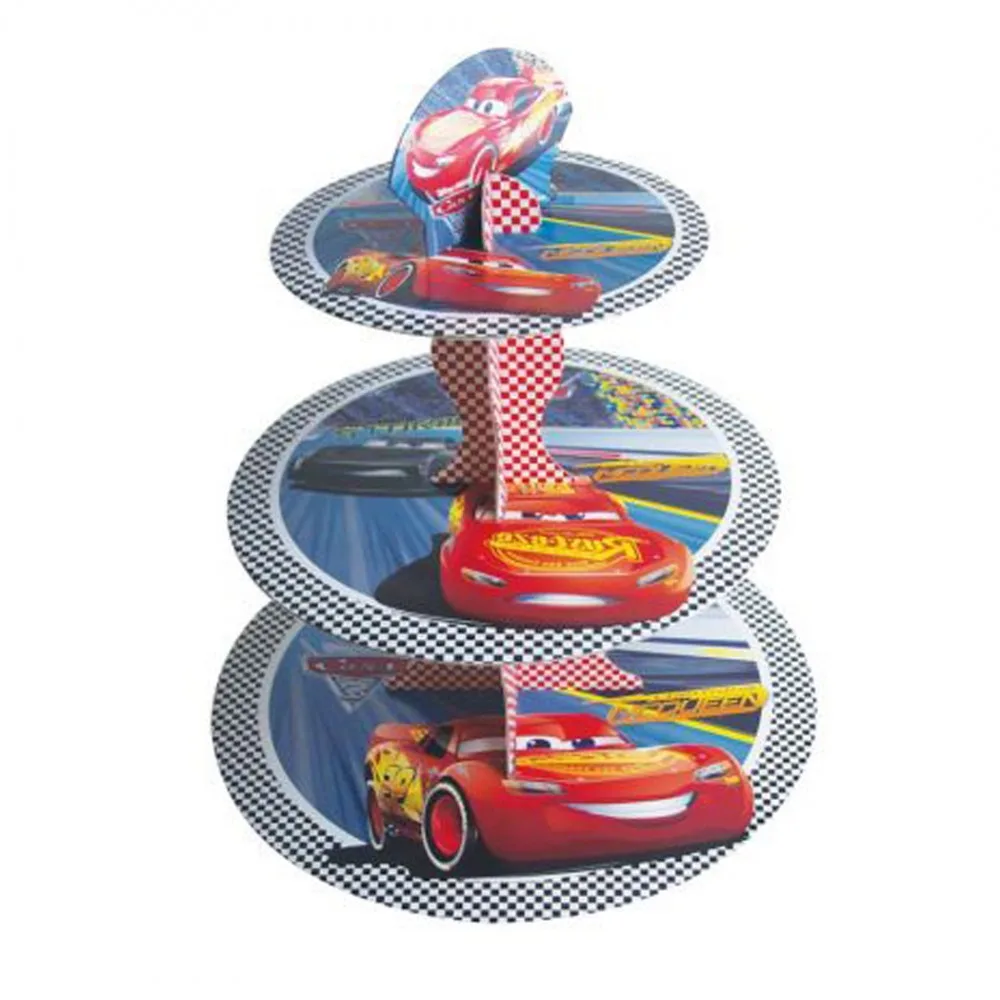 3 Katlı Karton Cupcake Standı The Cars Temalı Kek Standı