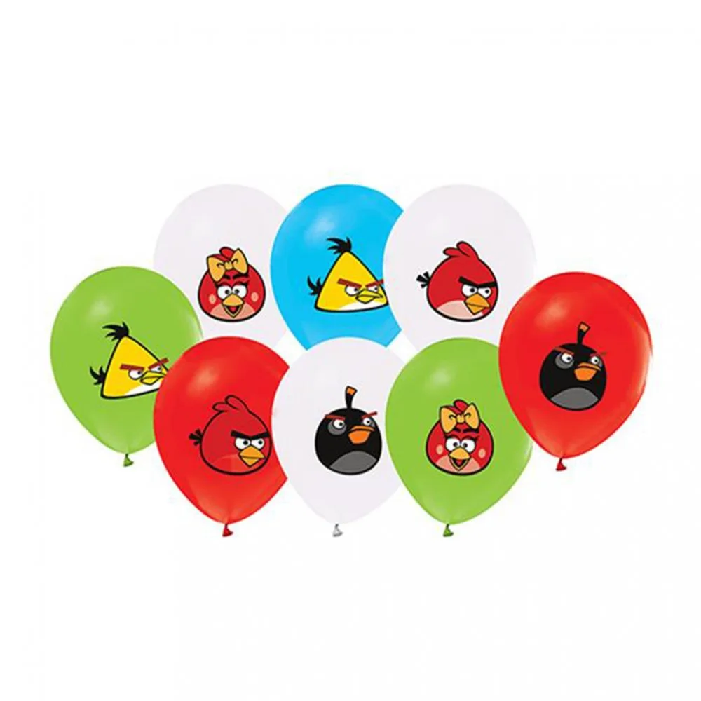 Angry Birds Klasik Temalı Balon 4+1 Pastel Renk - 20 Adet