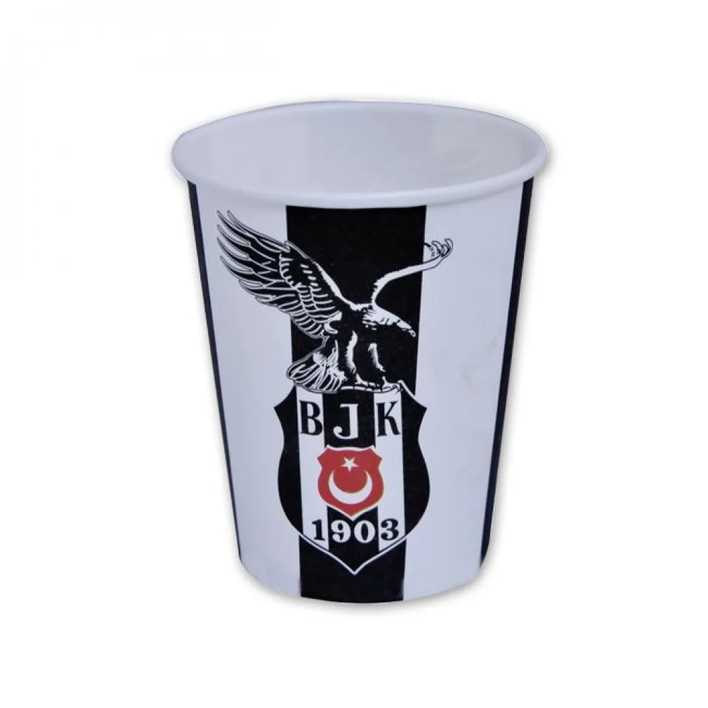 Beşiktaş Temalı Karton Bardak - 8 Adet