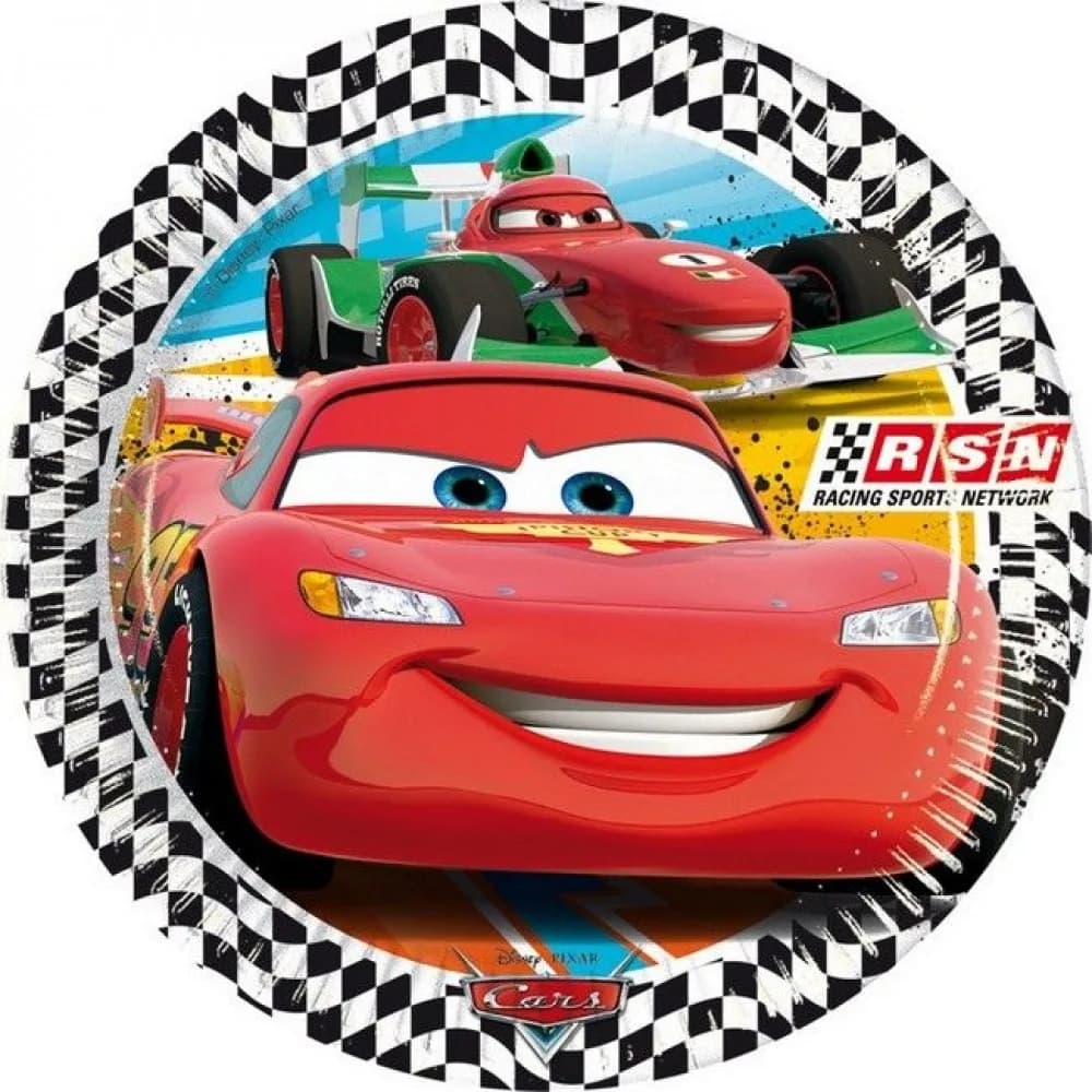 Cars Temalı Rsn Temalı Karton Tabak 23 Cm - 8 Adet