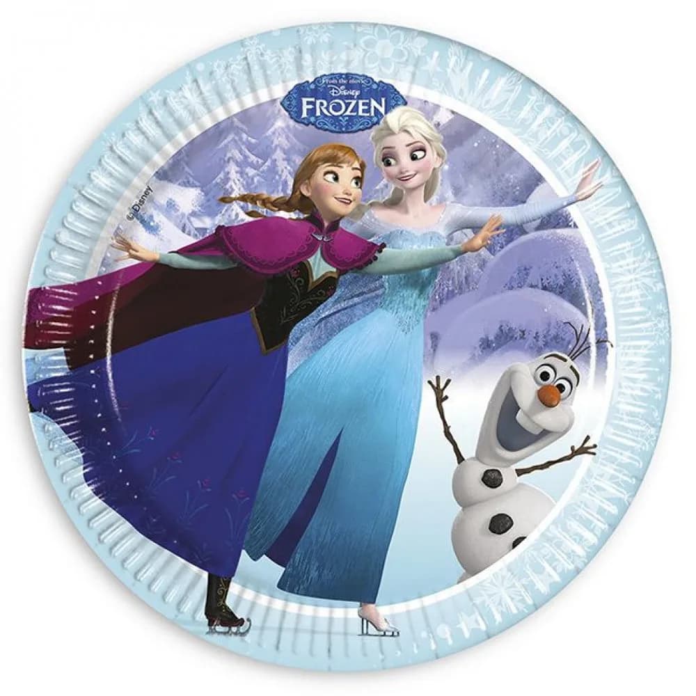 Frozen Ice Skatıng Temalı Karton Tabak 23 Cm - 8 Adet
