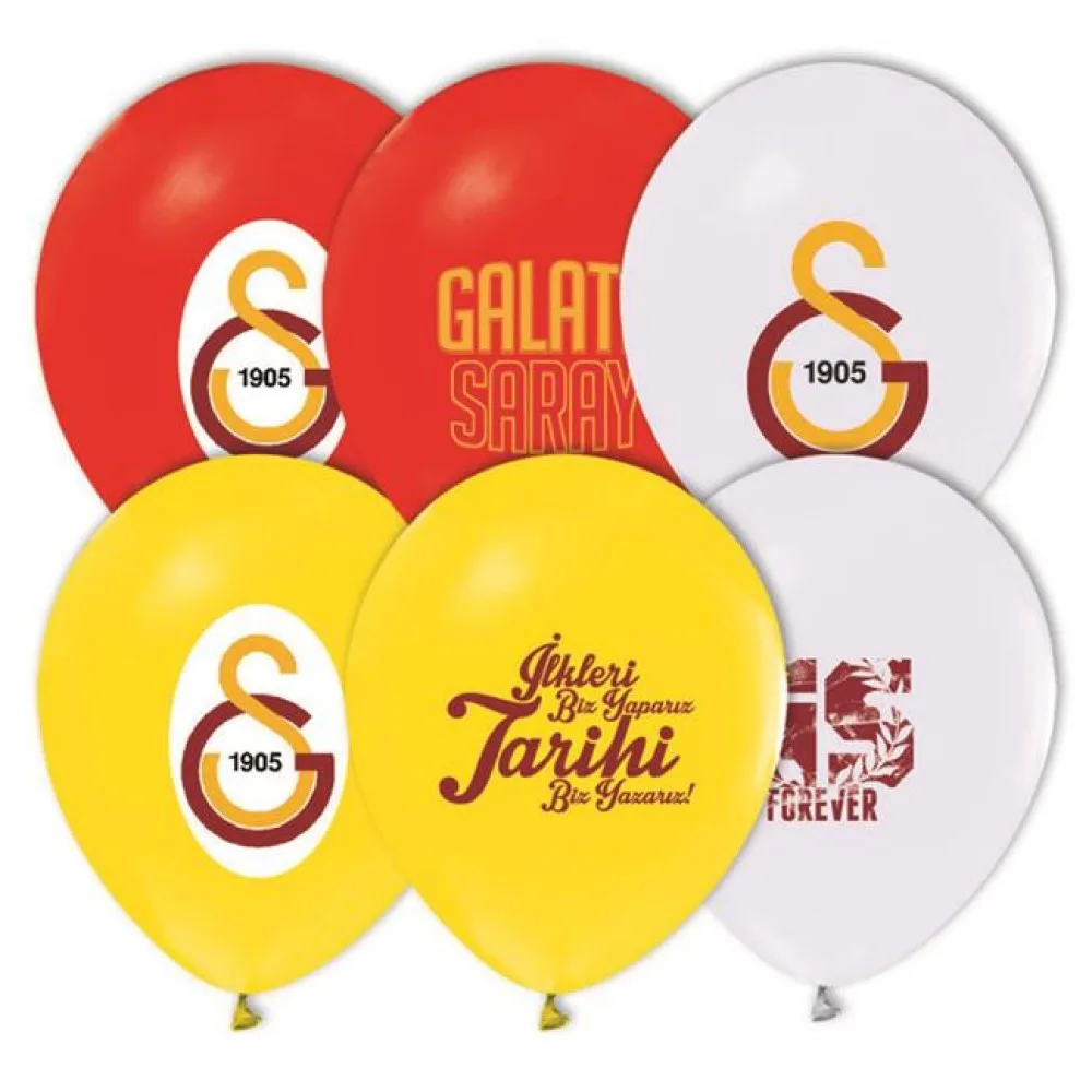 Galatasaray Temalı Balon 4+1 Pastel Renk - 20 Adet