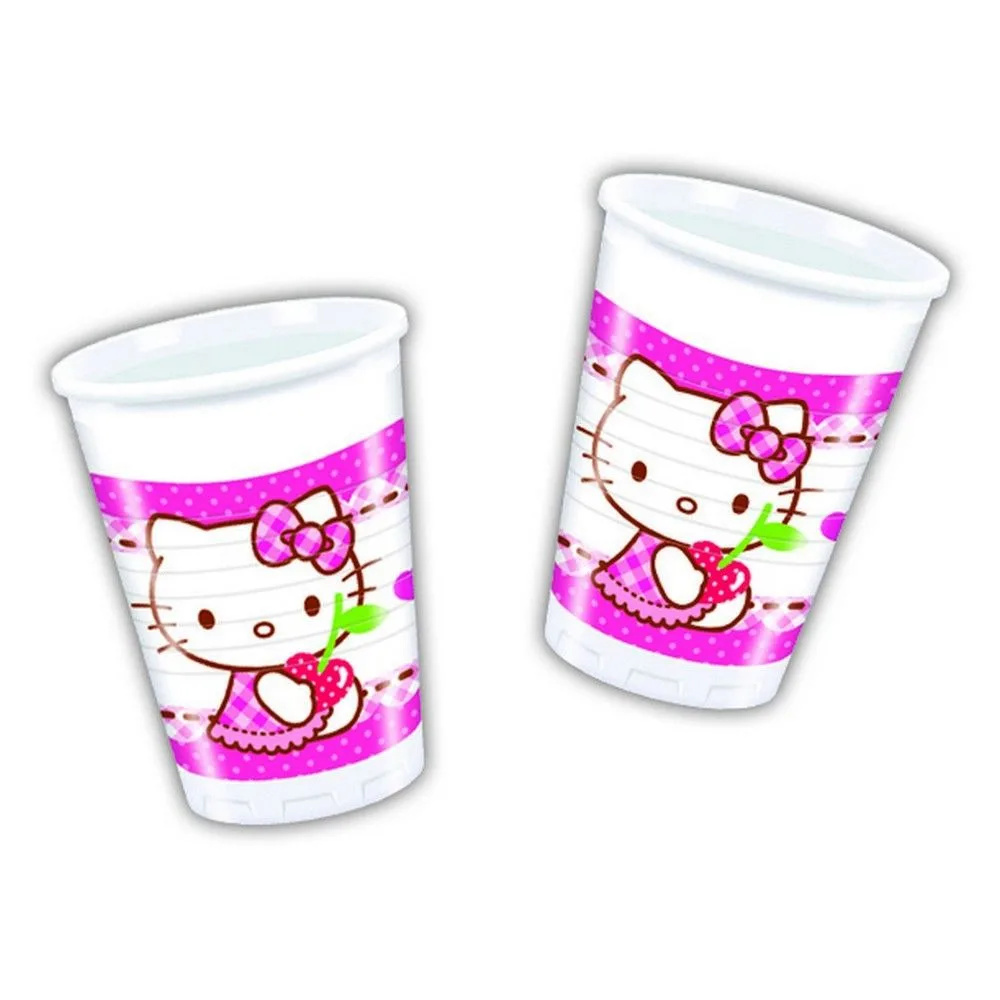 Hello Kitty Hearts Temalı Bardak - 8 Adet