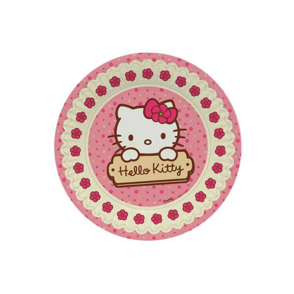 Hello Kitty Temalı Karton Tabak 23 Cm - 8 Adet