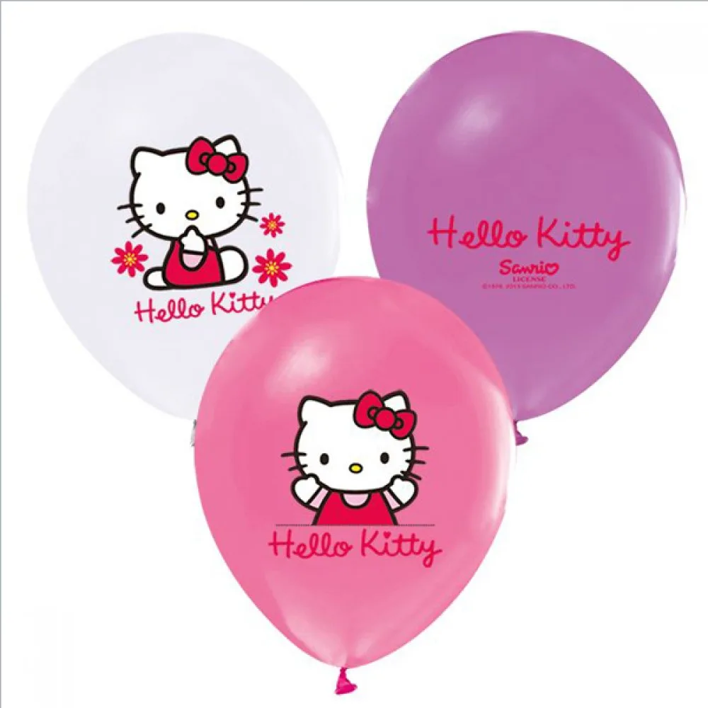 Hello Kitty Temalı Balon 4+1 Pastel Karışık Renk - 20 Adet