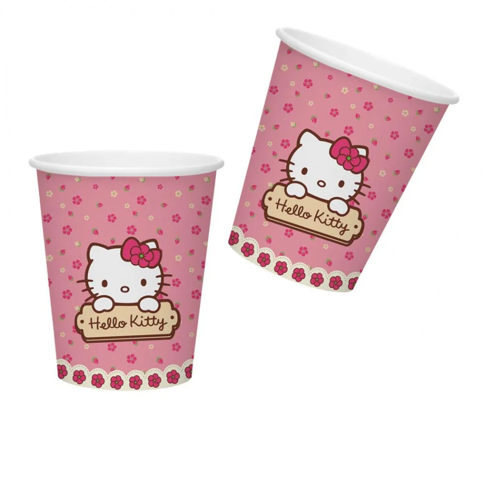 Hello Kitty Temalı Karton Bardak 180/200 Cc - 8 Adet