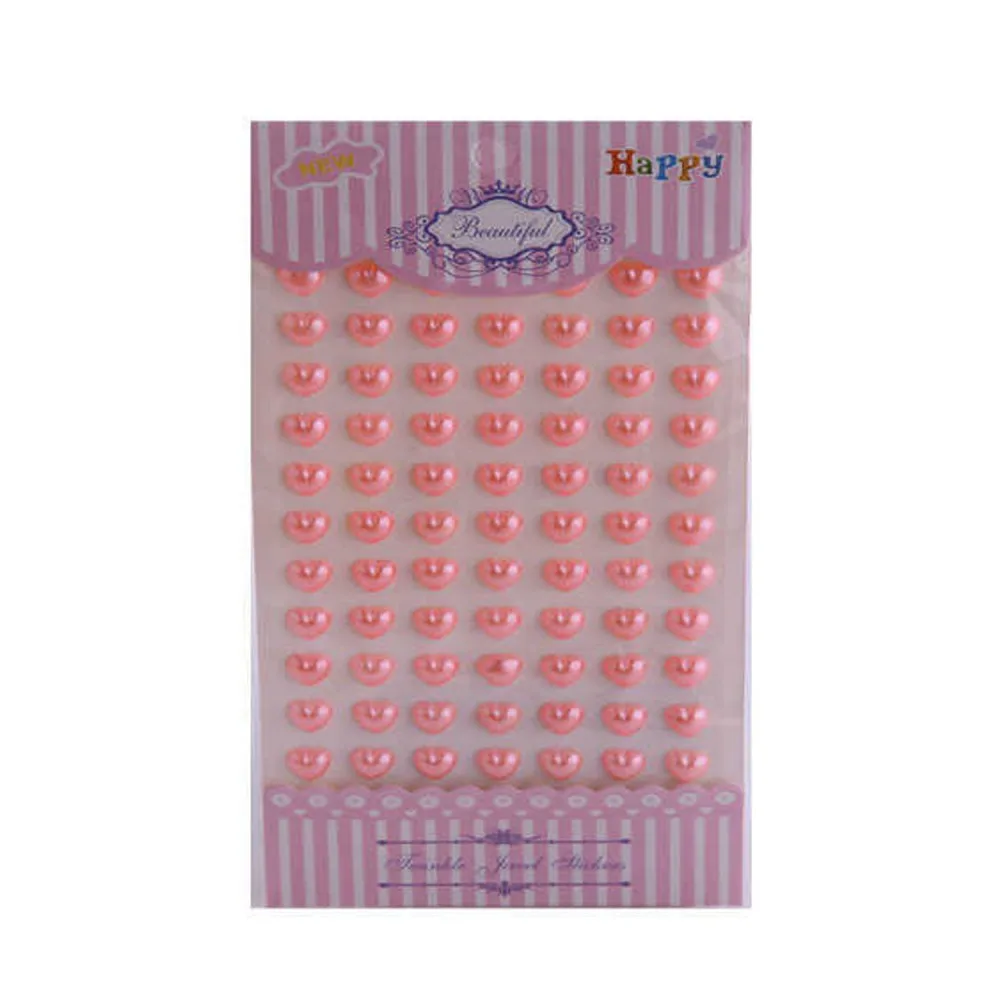 Kalp Kristal Stıcker - 77 Adet Pembe