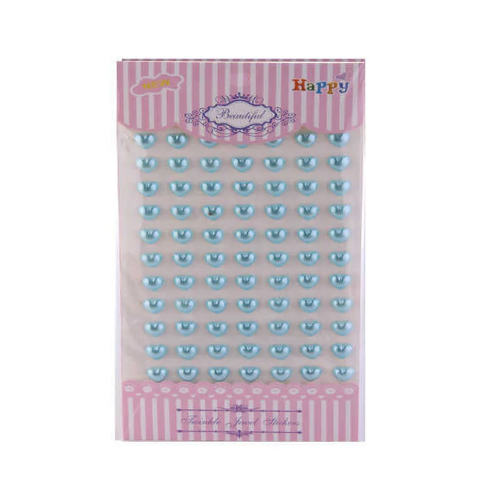 Kalp Kristal Stıcker - 77 Adet Mavi