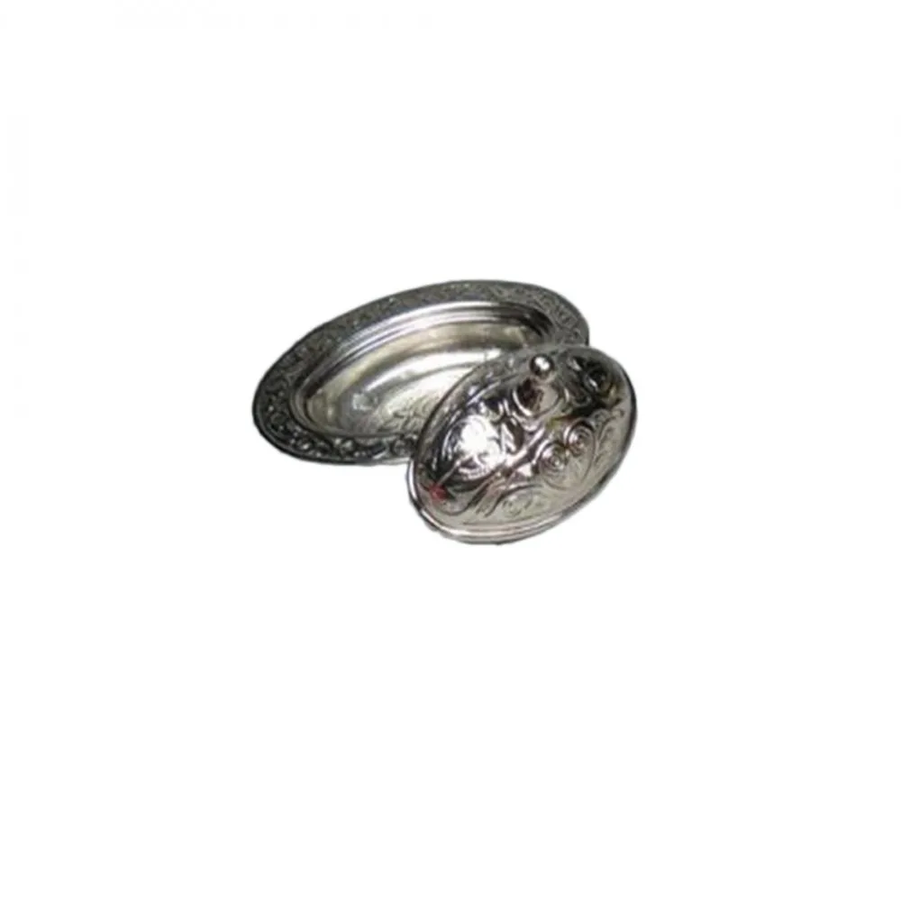 Lokumluk Metal Oval Düz Model - 10 Adet Gümüş