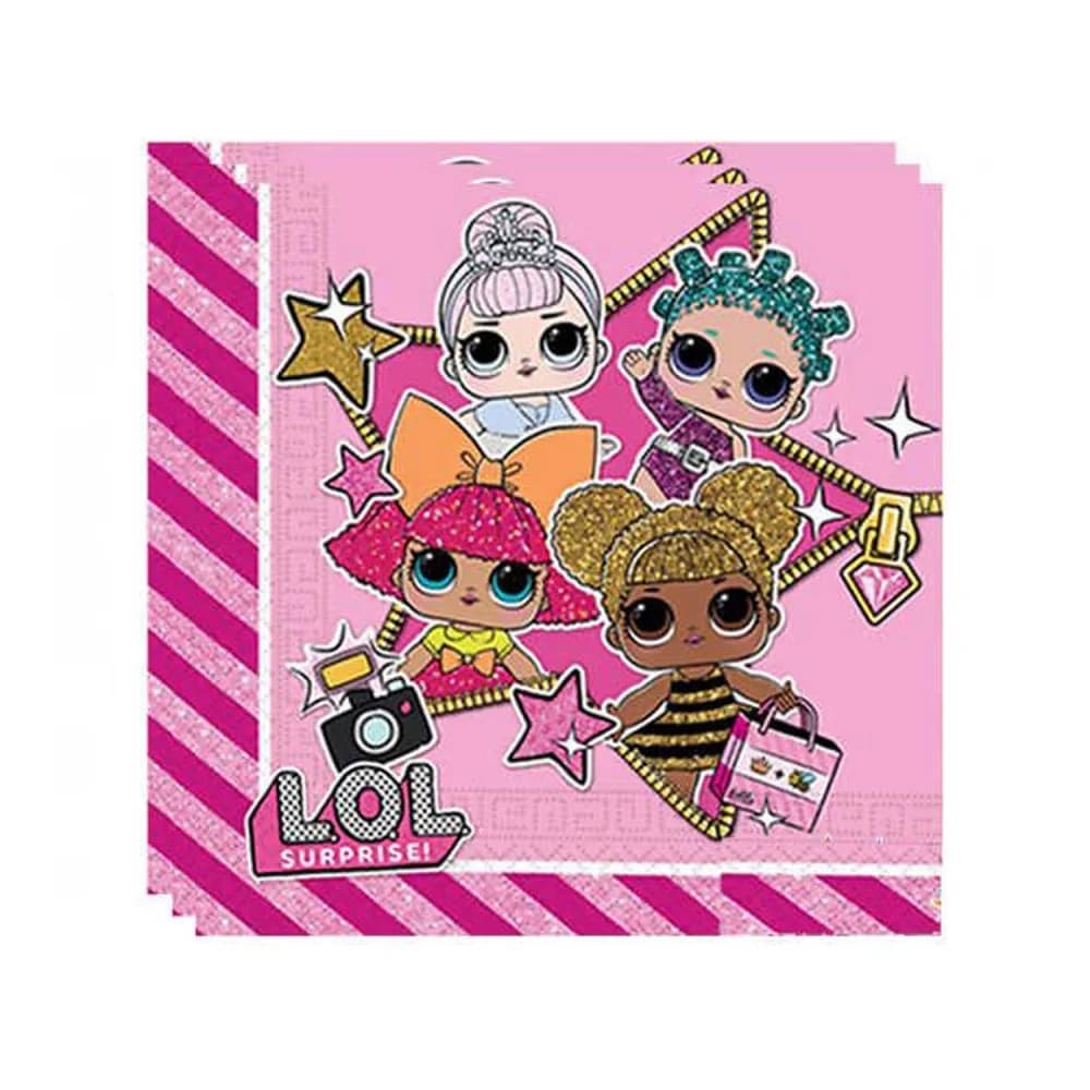 Lol Bebek Surprıse Temalı Kağıt Peçete 33X33 CM - 20 Adet