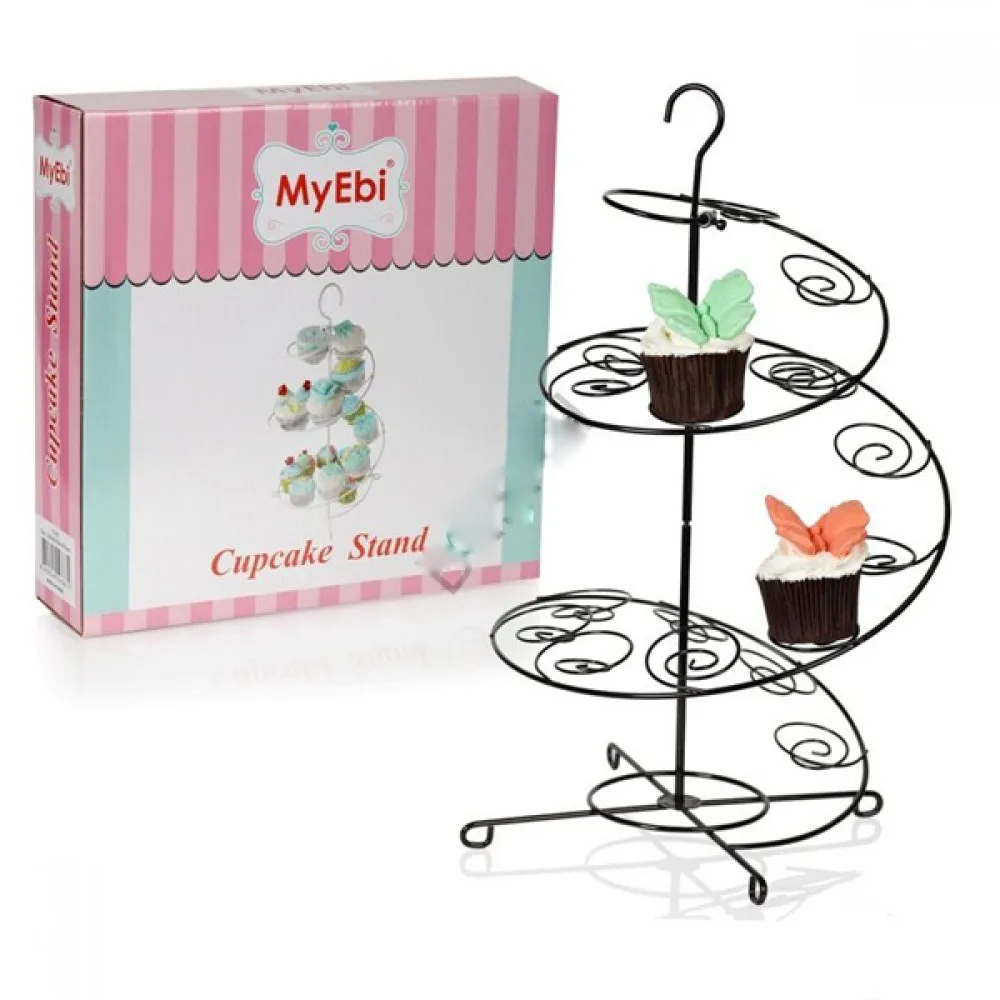 Metal Cupcake Standı Siyah / 15'Li Kek Standı