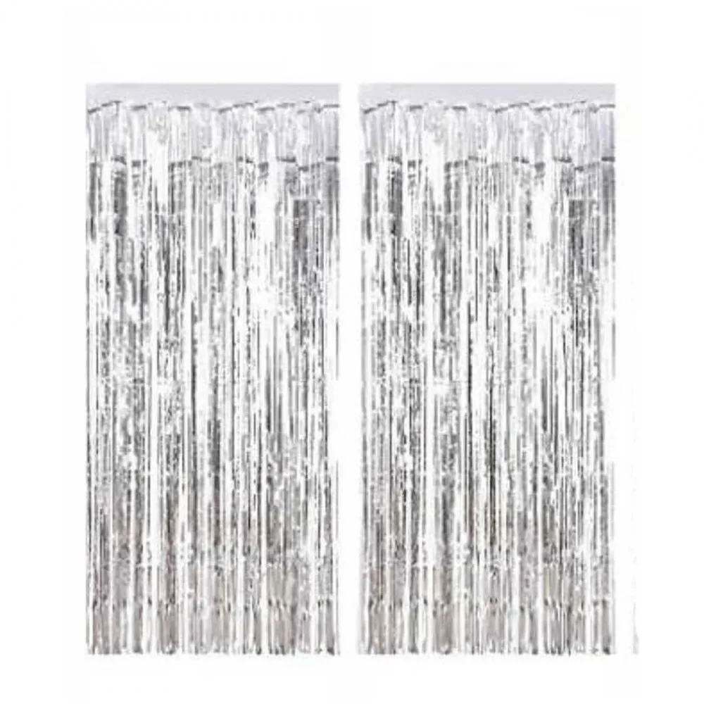Metalize Fon Süsü Asmalı 50X230 CM Gümüş