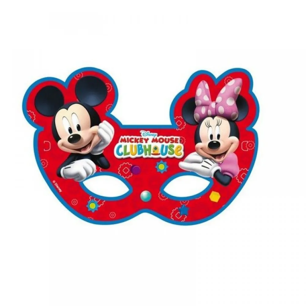 Mickey Mause Minnie Maus Temalı Kağıt Maske - 6 Adet