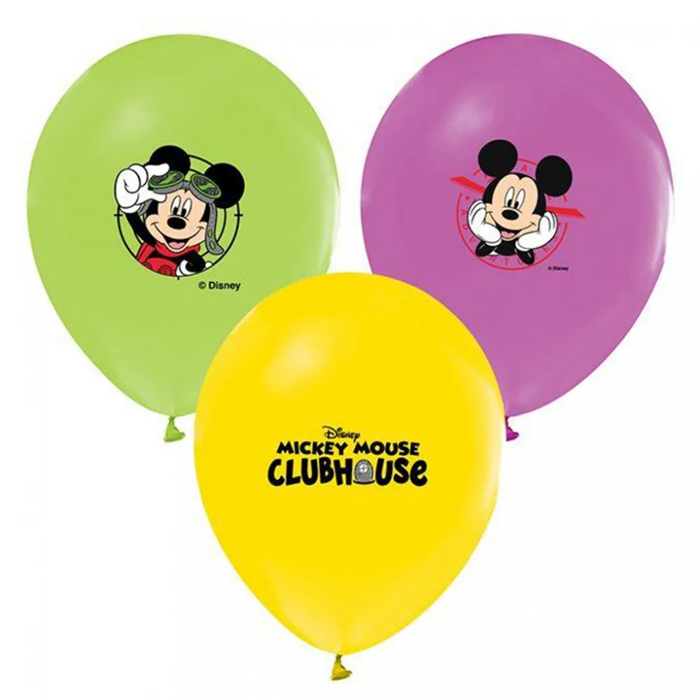 Mickey Mouse Temalı Balon 4+1 Baskılı Pastel - 20 Adet