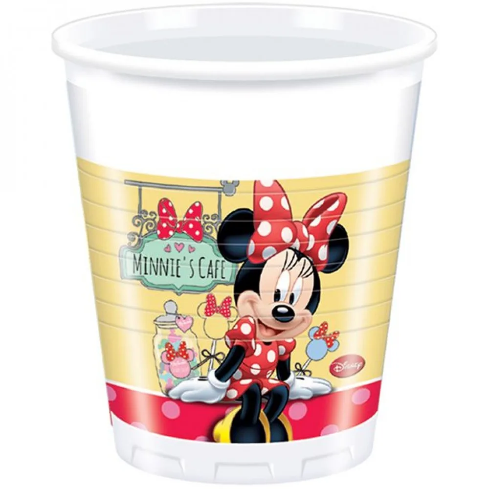 Minnie Mause Cafe Temalı Bardak - 8 Adet