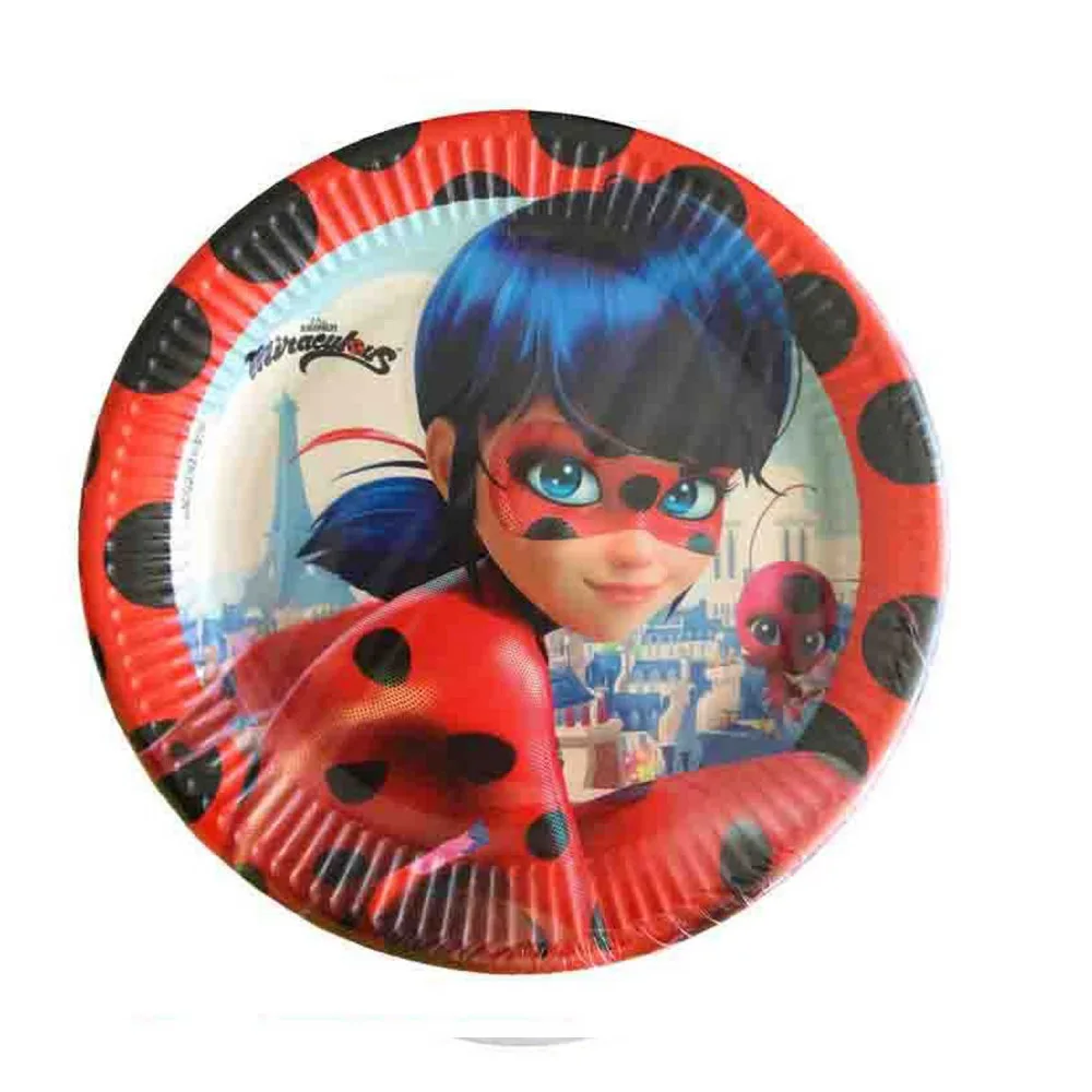 Miraculous Temalı Karton Tabak 23 CM - 8 Adet