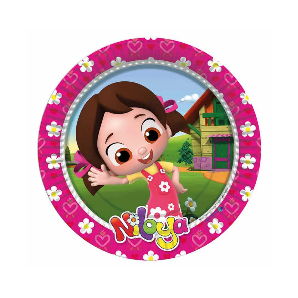 Niloya Temalı Karton Tabak 23 CM - 8 Adet
