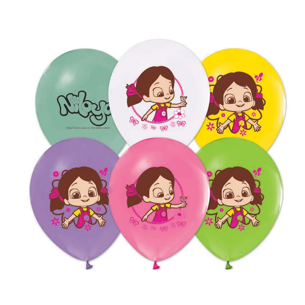 Niloya Temalı Pastel Balon Niloya Baskılı 12 İNÇ - 20 Adet