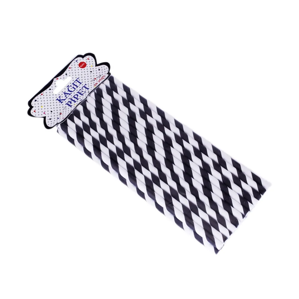 Pipet Kağıt Spiral Modeli - 25 Adet Siyah