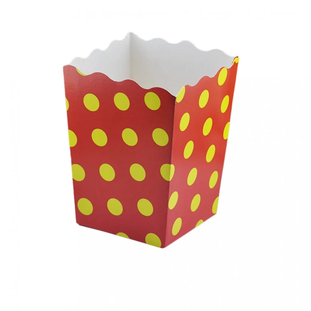 Popcorn Kutusu Karton Taraftar Puanlı - Mısır Kutusu - 12 Adet Sarı-Kırmızı