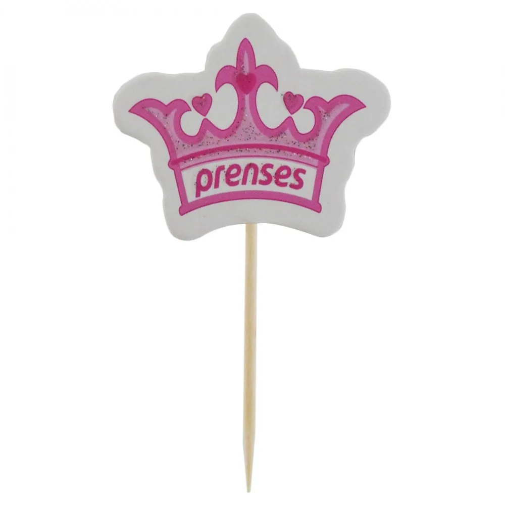 Prenses Kürdanlı Sticker - 20 Adet Pembe