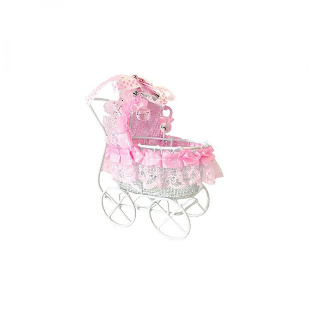 Puset Metal Süslenmiş - 10 Adet Pembe