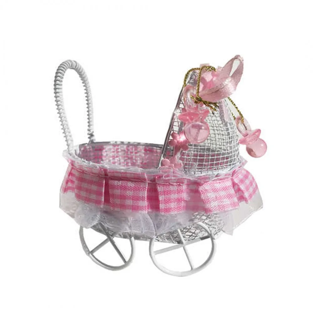 Puset Metal Süslü - 10 Adet Pembe