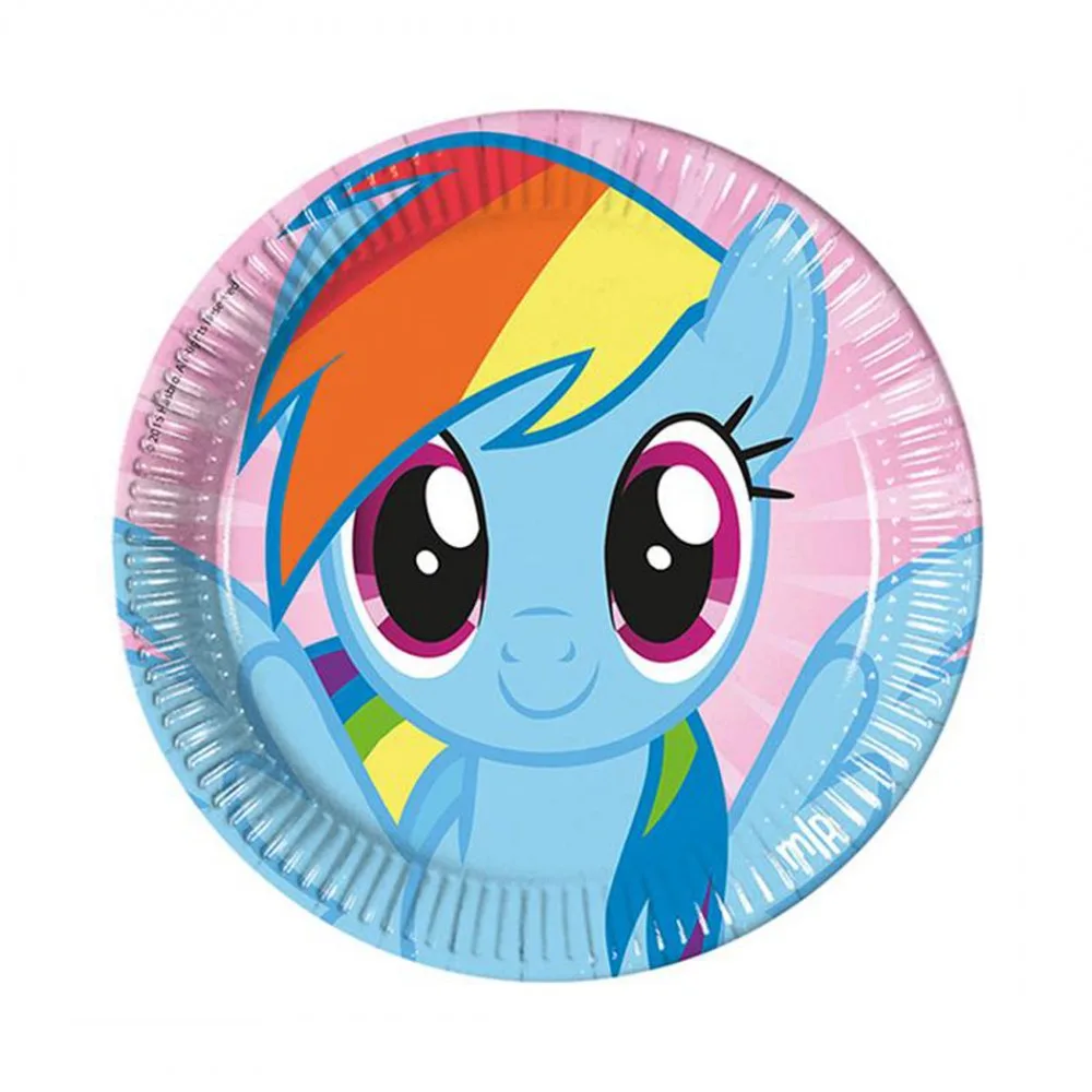 Rainbow Pony Temalı Karton Tabak 23 Cm - 8 Adet