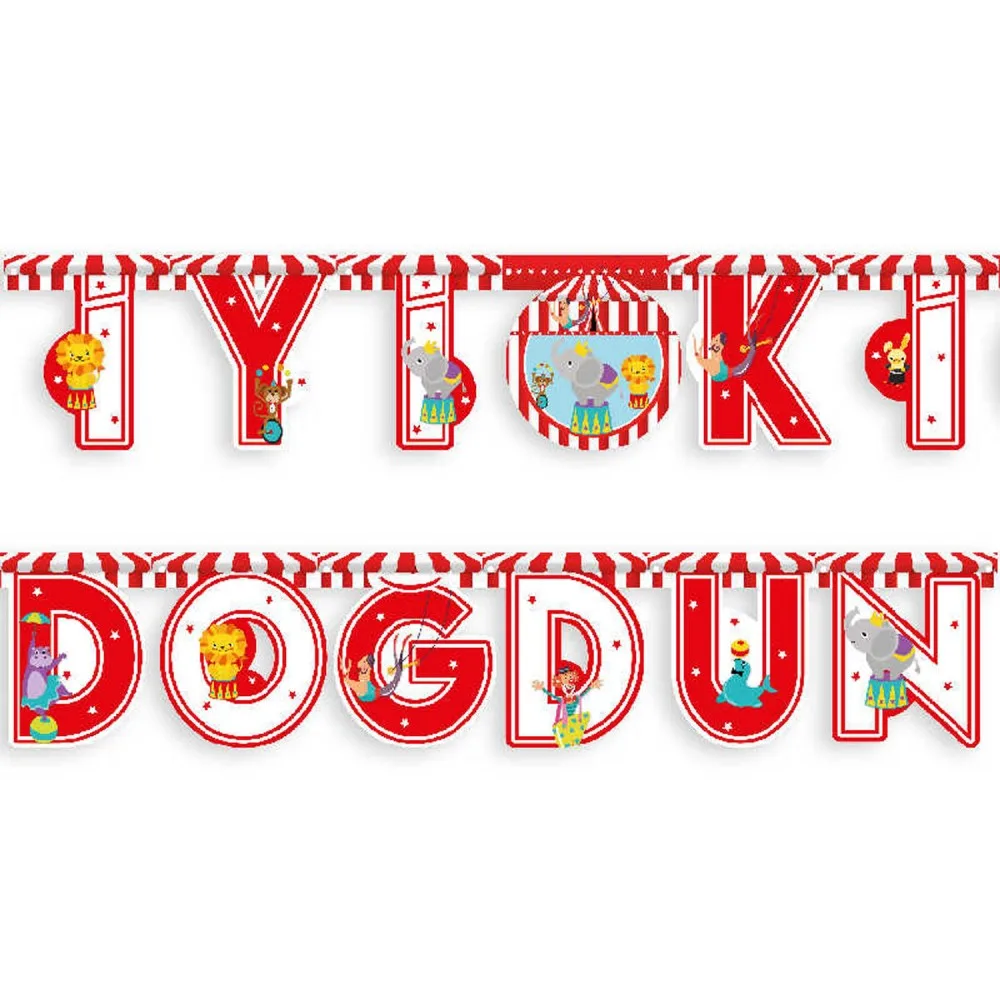 Sirk Temalı İyiki Doğdun Uzar Yazı Seti