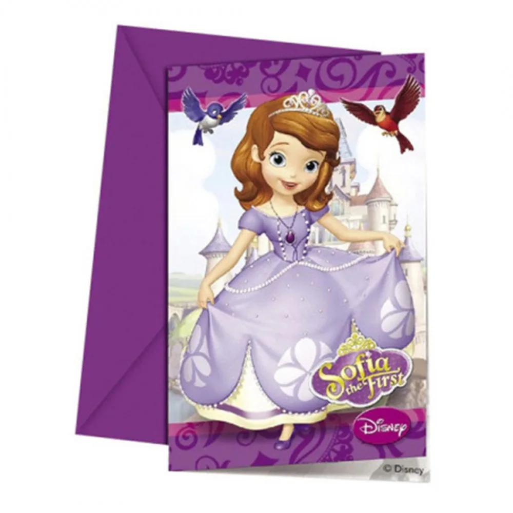 Sofia The First Temalı Parti Davetiyesi - 6 Adet