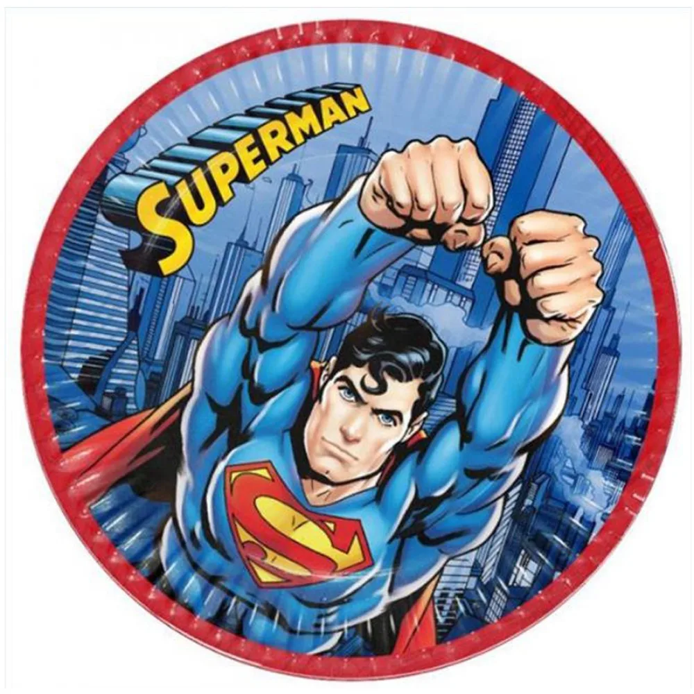 Superman Temalı Karton Tabak 23 Cm - 8 Adet