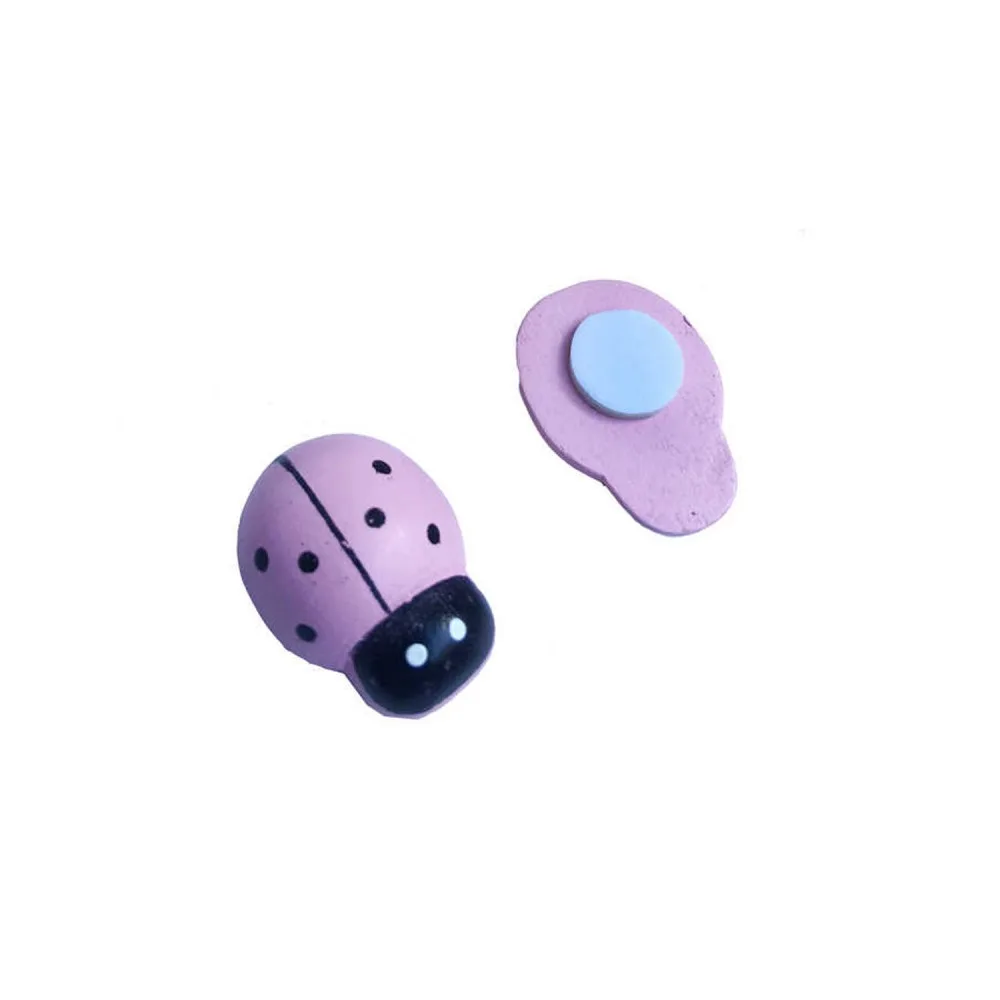 Uğur Böceği Minik Ahşap - 100 Adet Pembe