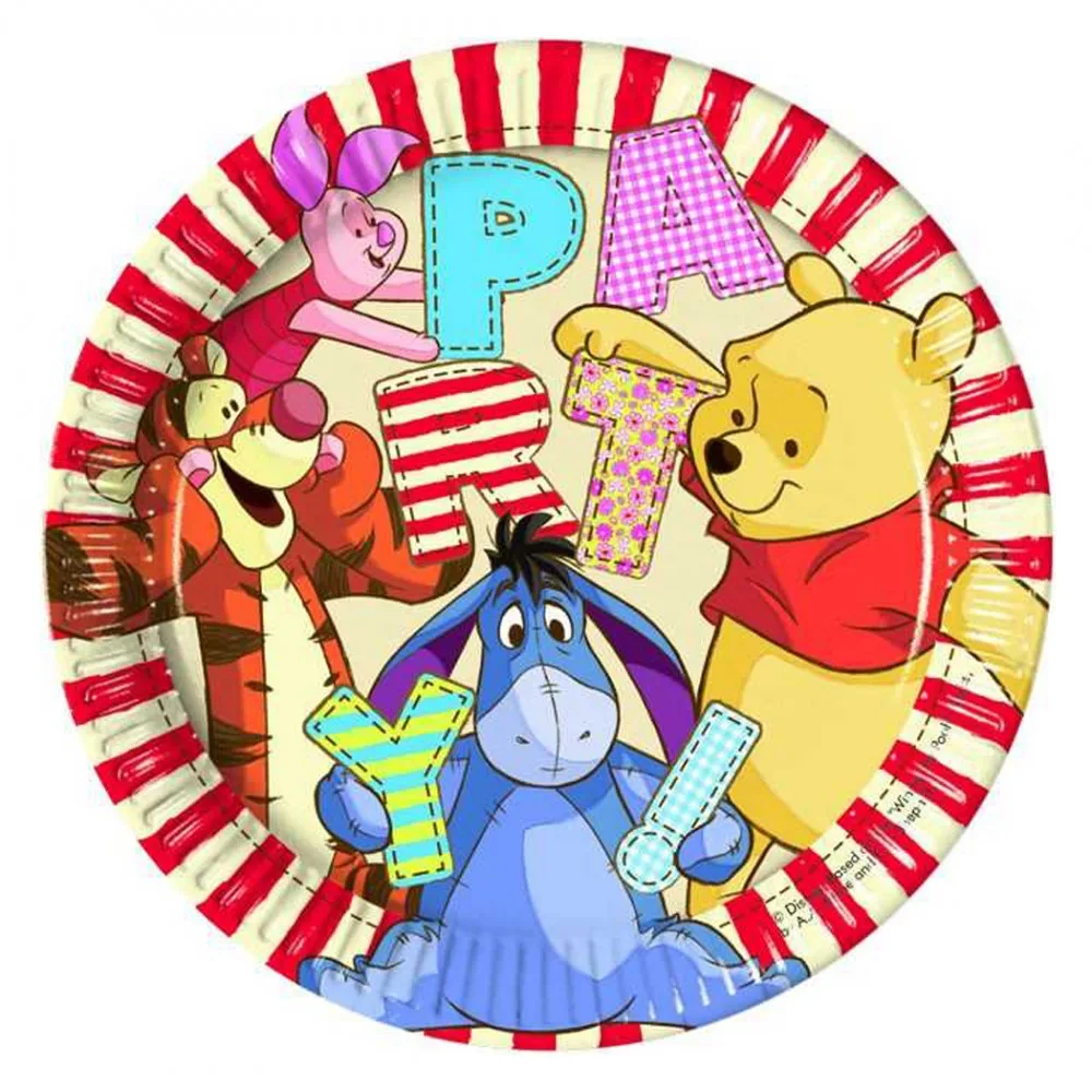 Winnie The Pooh Temalı Karton Tabak 23 Cm - 8 Adet
