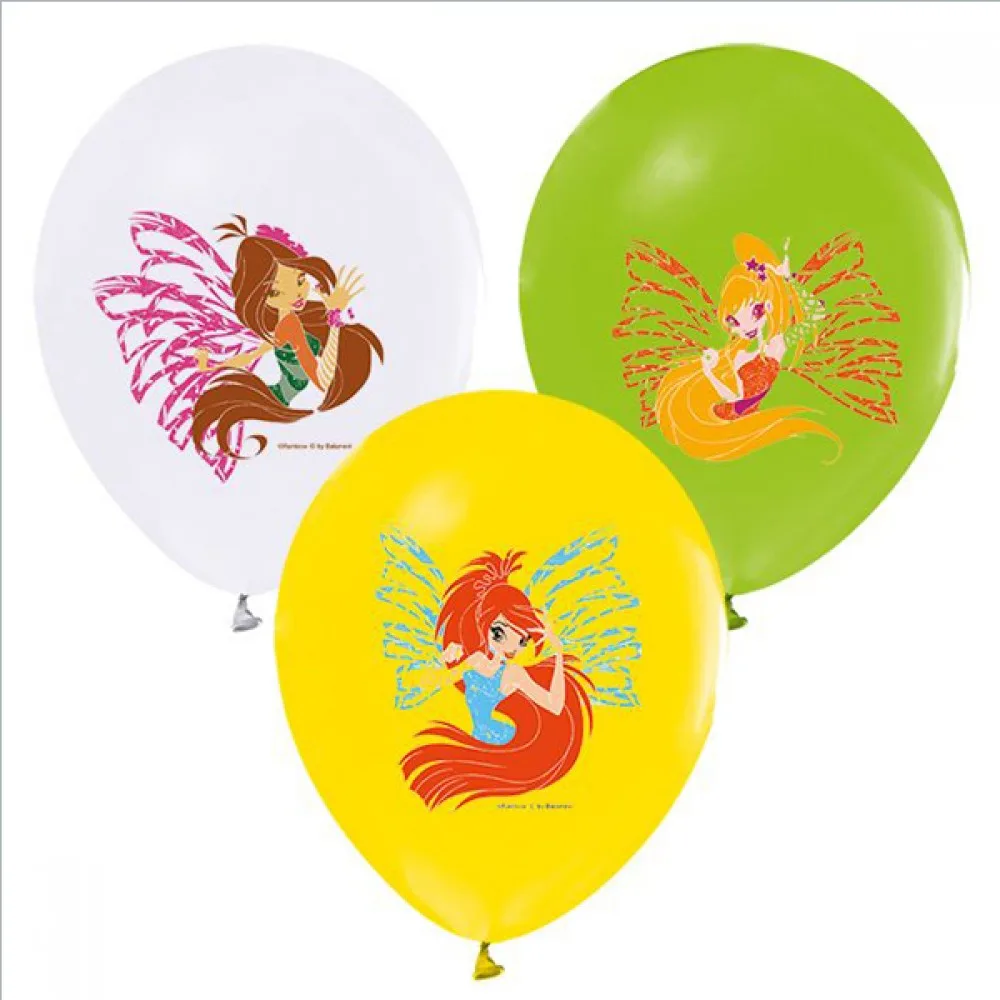 Winx Powerment Temalı Balon 4+1 Pastel Karışık - 20 Adet
