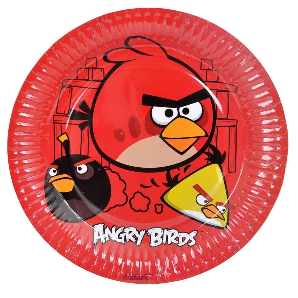 Angry Bırds Klasik Temalı Karton Tabak 23 Cm - 8 Adet