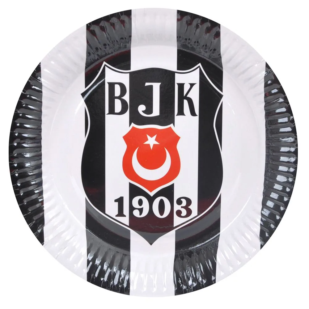 Beşiktaş Temalı Karton Tabak 23 Cm - 8 Adet