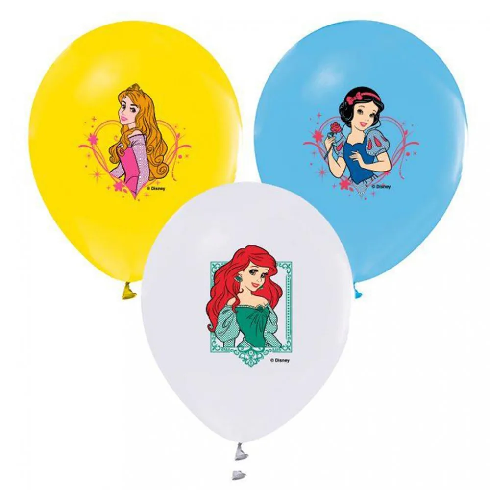 Prenses Baskılı Balon 4+1 Karışık Renk - 20 Adet