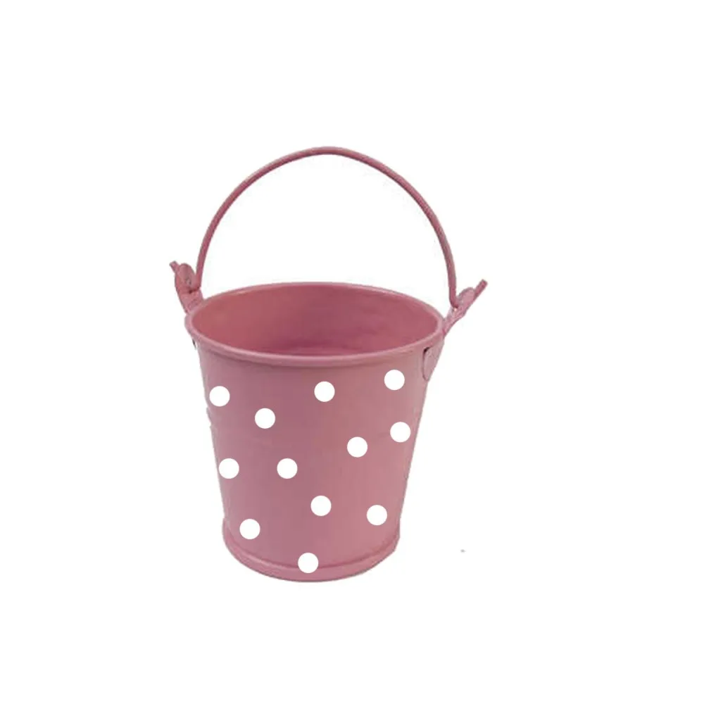 Metal Kova Puantiyeli Sade - 10 Adet Pembe
