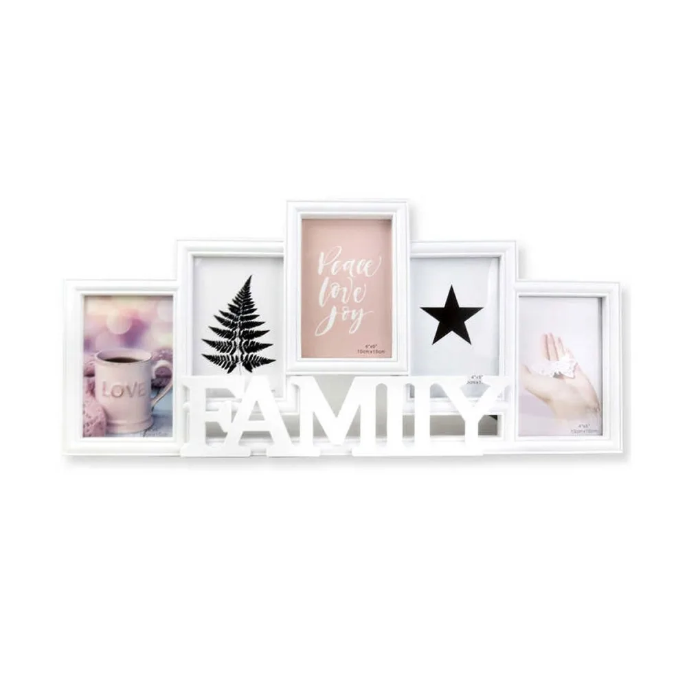 Ahşap Hediyelik Aile Çerçevesi Famıly 5 li Set