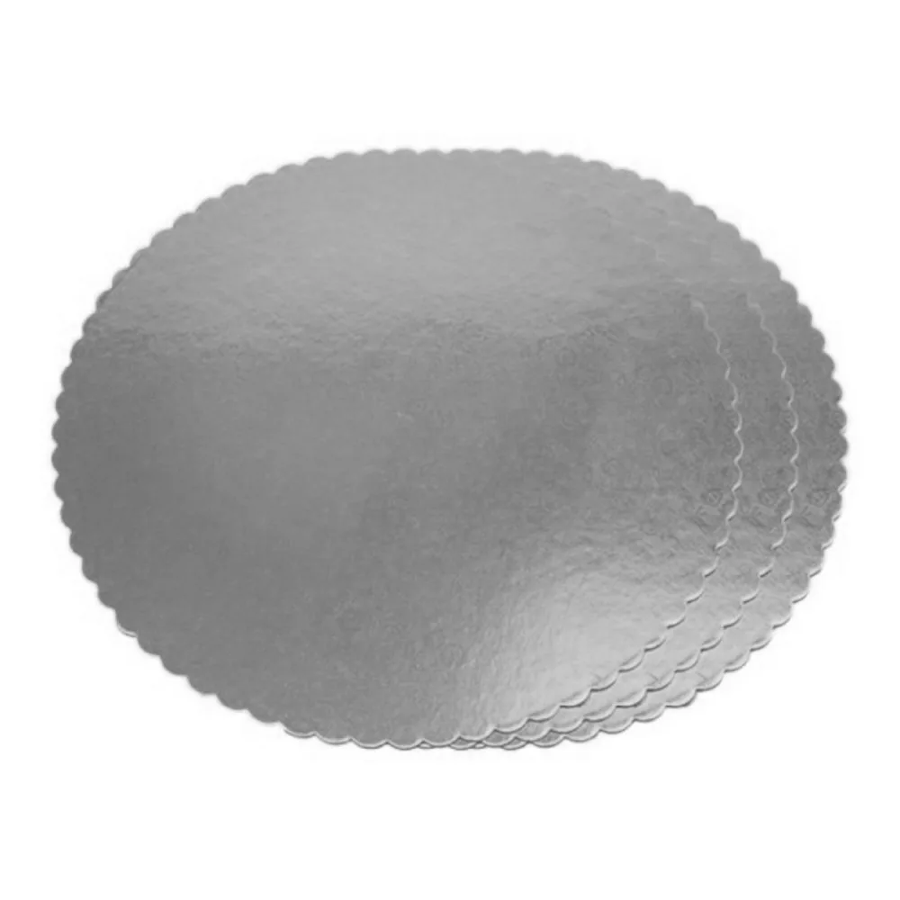 Yuvarlak Karton Pasta Altlığı 30 CM - 3 Adet Gümüş