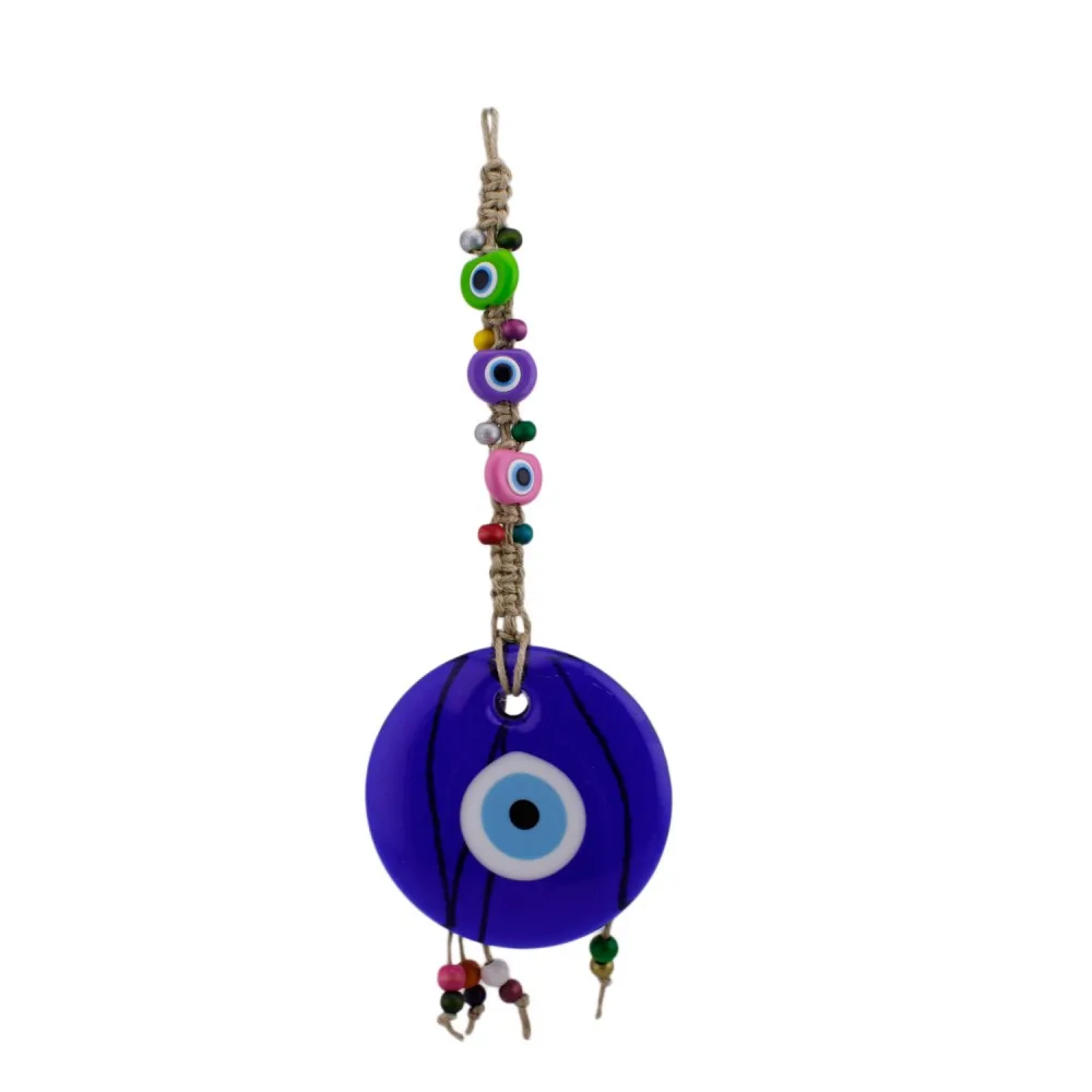 Cam Nazar Boncuklu Jut İpli Salkım Modeli 38 CM