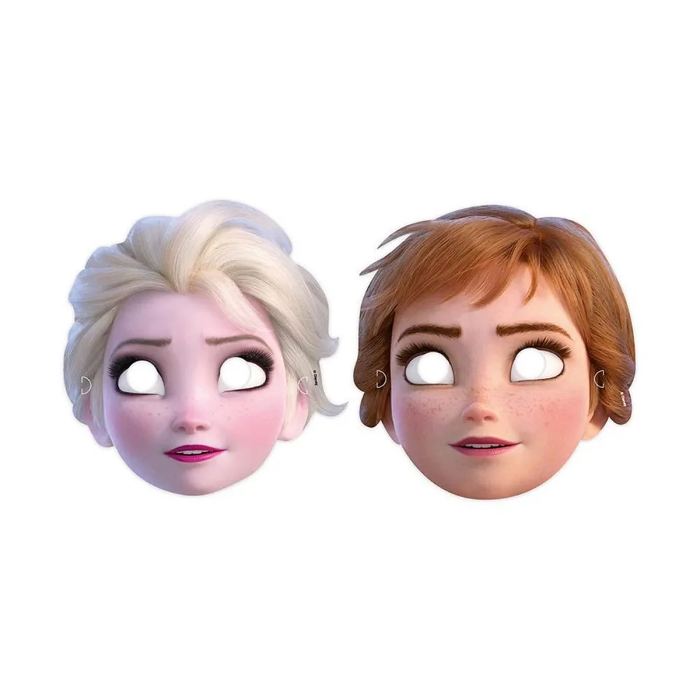 Frozen 2 Temalı Temalı Kağıt Maske Karlar Ülkesi - 6 Adet
