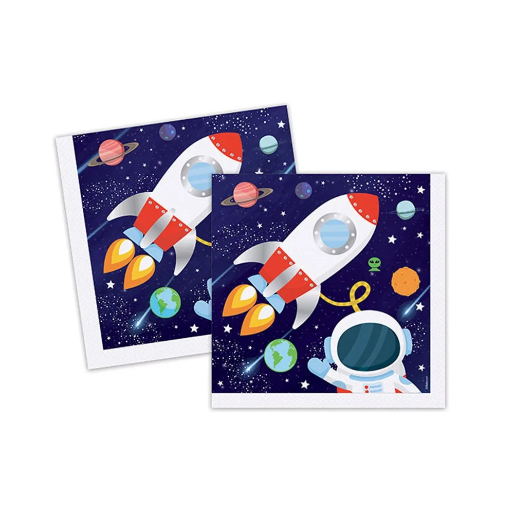 Kozmik Galaksi Temalı Peçete Astronot Baskılı 33x33 CM - 16 Adet