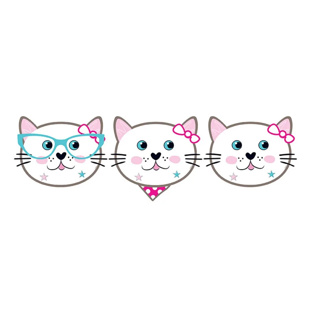 Miss Cat Temalı Maske Kedi Baskılı - 6 Adet