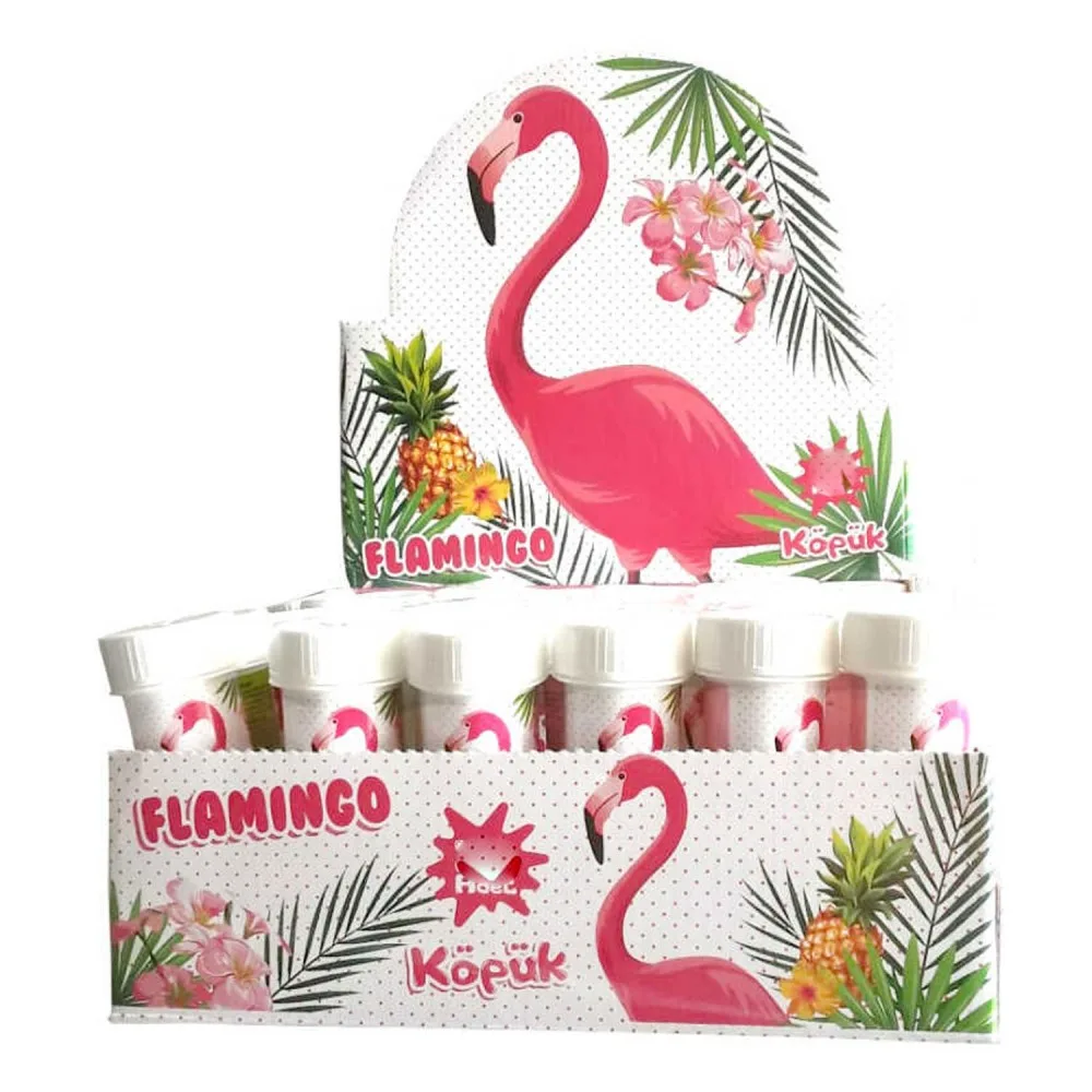 Flamingo Temalı Köpüklü Üflemeli Baloncuk - 8 Adet