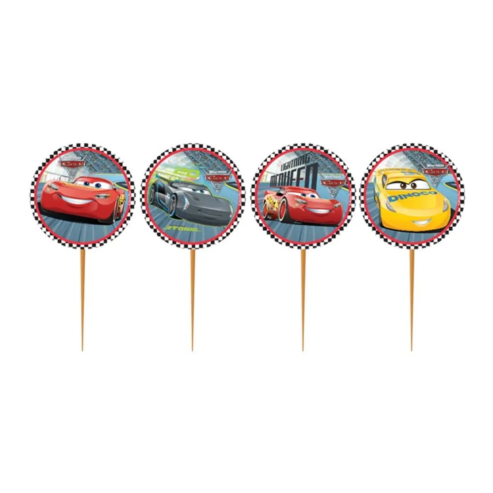 Cars Temalı Kürdanlı Sticker - 10 Adet