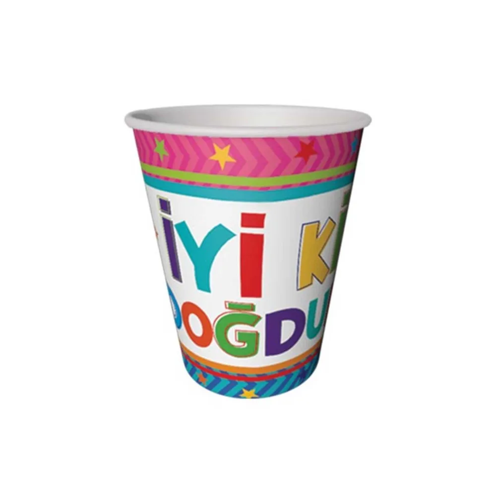 İyiki Doğdun Karton Bardak Funstar Temalı 220 CC - 8 Adet