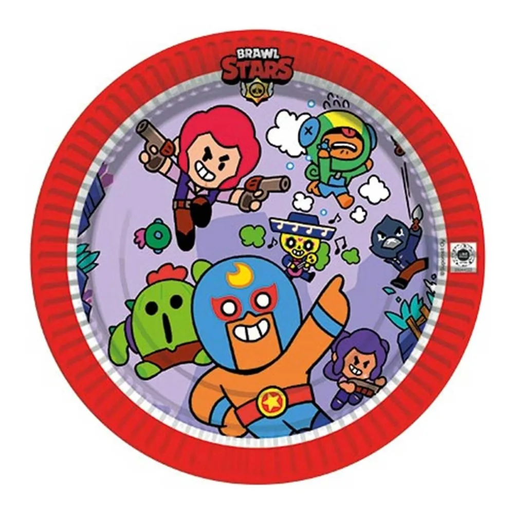 Brawl Stars Temalı Karton Tabak 23 CM - 8 Adet