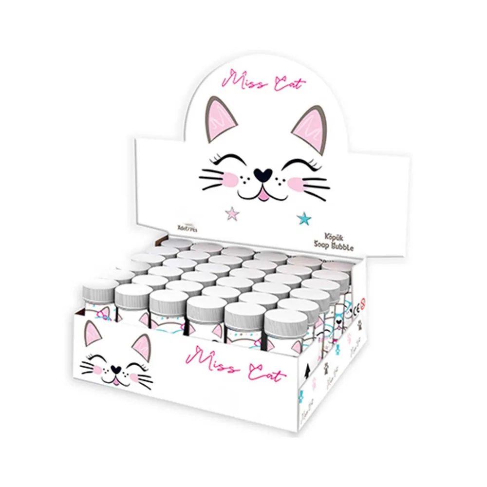 Miss Cat Temalı Köpüklü Üflemeli Baloncuk - 8 Adet